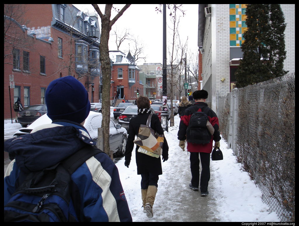 étudiants se dirigeant vers McGill