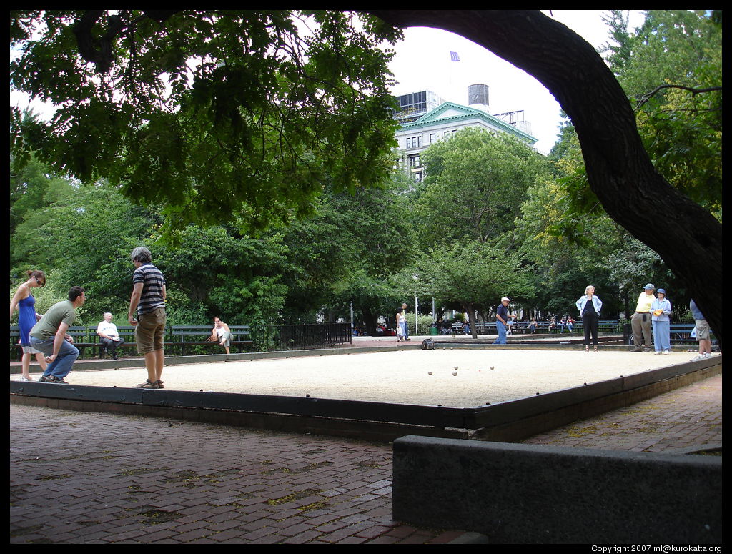 pétanque at Washington Square Park