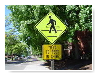 «yield to peds in x-ing»