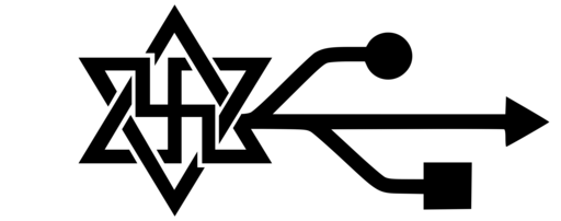USB logo marked with a Raëlian symbol