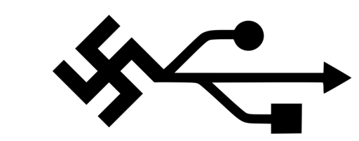 USB logo marked with a swastika