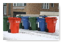 assortiment de poubelles