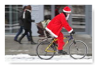père Noël à vélo