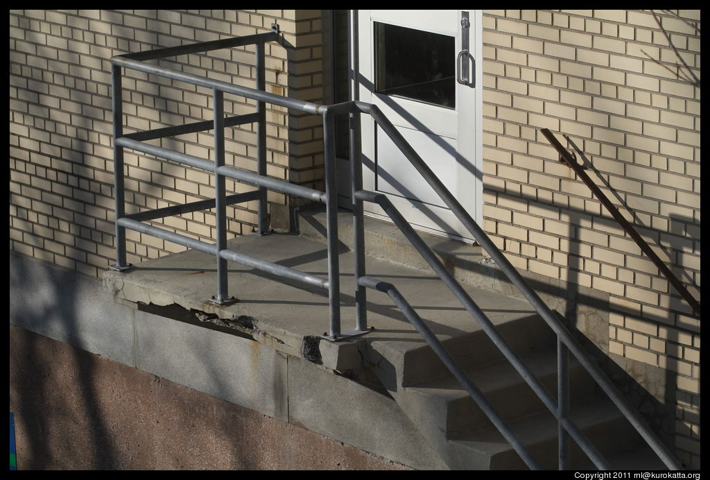 escalier de secours délabré