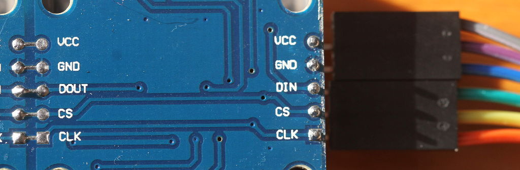Wires connected to the MAX7219-based display