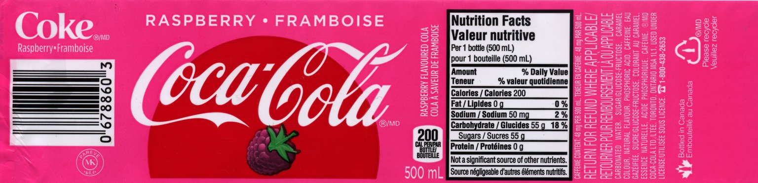 Raspberry Coke label