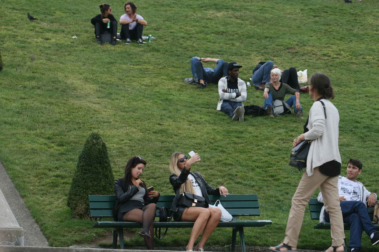 On a bench